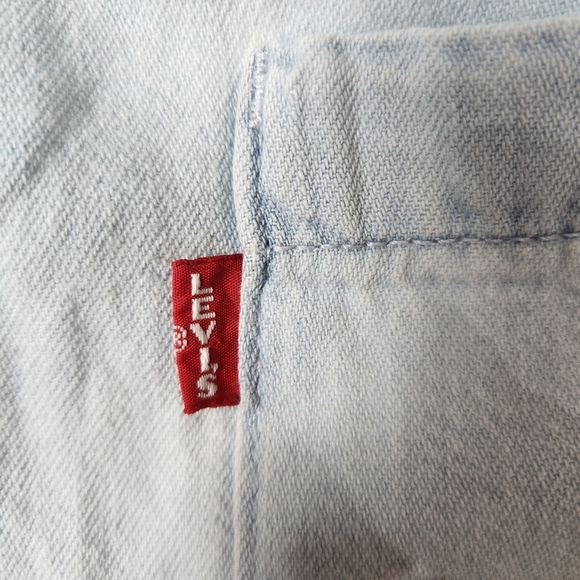 VINTAGE LEVI'S ELASTIC WAIST PULL UP LIGHTWEIGHT BLEACH SPOTS BIG E JEANS SIZE S - Picture 8 of 8